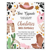 Rustiek Roze Bruin Rodeo Verjaardag Tijd Capsule T Foto Afdruk (Voorkant)