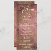 Rustiek Roze & Burlap Vintage Bruiloft Menu (Voorkant / Achterkant)