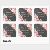 Rustiek Roze Chalkboard Bloemen Vrijgezellenfeest  Vierkante Sticker (Vel)