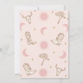 Rustiek Roze Cowgirl Baby shower Save The Date Kaa Kaart (Achterkant)