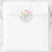 Rustiek Roze Crème Bloemen Baby shower Ronde Sticker (Tas)