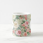 Rustiek Roze Creme Roos Modern Floral Koffiemok (Center)