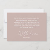 Rustiek Roze dank u wolk baby shower Bedankkaart (Achterkant)