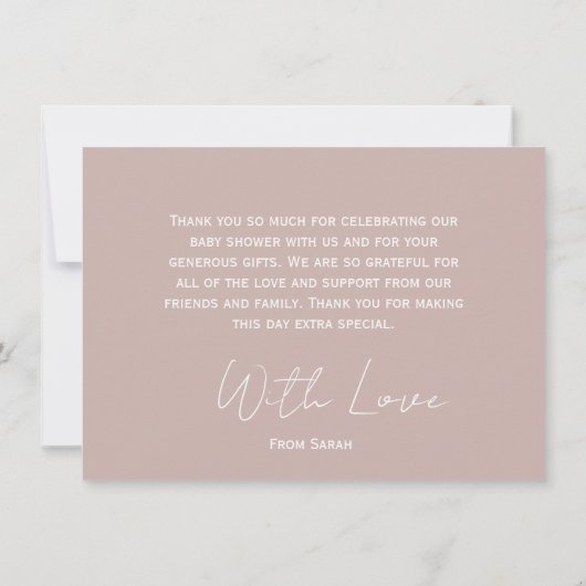 Rustiek Roze dank u wolk baby shower Bedankkaart (Achterkant)