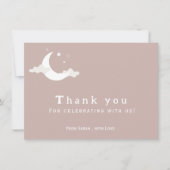Rustiek Roze dank u wolk baby shower Bedankkaart (Voorkant)