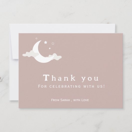 Rustiek Roze dank u wolk baby shower Bedankkaart (Voorkant)