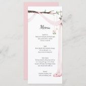 Rustiek Roze Drape Tree Branch Wedding Menu (Voorkant / Achterkant)