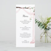 Rustiek Roze Drape Tree Branch Wedding Menu (Staand voorkant)