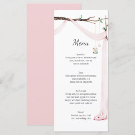 Rustiek Roze Drape Tree Branch Wedding Menu