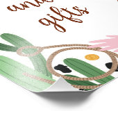 Rustiek Roze Eerste Rodeo Verjaardag Menu Sign Foto Afdruk (Hoek)