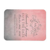 Rustiek Roze en Grijs Bohemian Save The Date Magneet (Horizontaal)