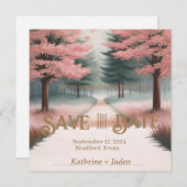 Rustiek Roze en Groen Save The Date (Voorkant / Achterkant)