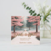 Rustiek Roze en Groen Save The Date (Staand voorkant)