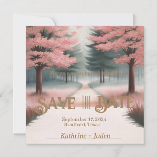 Rustiek Roze en Groen Save The Date