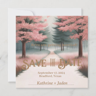 Rustiek Roze en Groen Save The Date