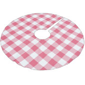 Rustiek Roze en Witte Buffel Check Plaid Kerstboom Rok (Gekanteld)