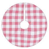 Rustiek Roze en Witte Buffel Check Plaid Kerstboom Rok (Voorkant)