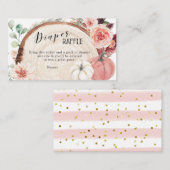 Rustiek Roze en Witte Pompoen Luier Raffle Informatiekaartje (Voorkant / Achterkant)