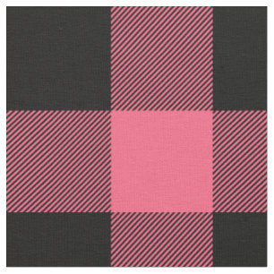 Rustiek roze en zwarte Buffalo Plaid Stof