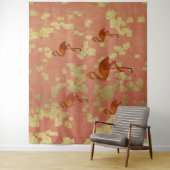 Rustiek Roze Flamingo Tapijt Wandkleed (In situ)