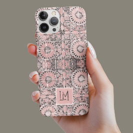 Rustiek roze gestempeld  esthetische bloem Case-Mate iPhone case