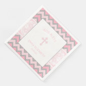 Rustiek Roze Grijs Meisje Doop Doopsel Servet (Hoek)