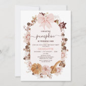 Rustiek Roze Herfst Little Pumpkin 1st Birthday Kaart (Voorkant)