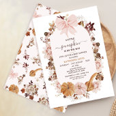 Rustiek Roze Herfst Little Pumpkin Baby shower Kaart