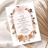 Rustiek Roze Herfst Little Pumpkin Baby shower Kaart