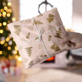 Rustiek roze Kerstmis Tissuepapier