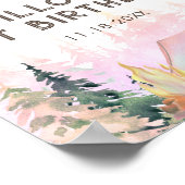 Rustiek Roze Meisje Camping Verjaardag Welkom Poster (Hoek)