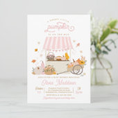Rustiek Roze Meisje Pompoen Baby shower Kaart (Staand voorkant)