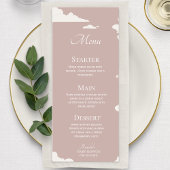 Rustiek Roze Minimal cloud thema baby shower Menu