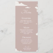 Rustiek Roze Minimal cloud thema baby shower Menu (Voorkant)