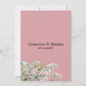 Rustiek roze mint groen botanische bloem RSVP Kaart (Achterkant)
