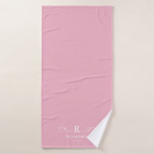 Rustiek Roze Monogram Badhanddoek (Badhanddoek)