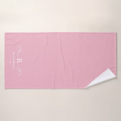 Rustiek Roze Monogram Badhanddoek (Badhanddoek)