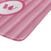 Rustiek Roze Monogram & Strepen Snijplank (Hoek)