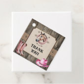 Rustiek Roze Paardrijden Verjaardagsfeest Bedankjes Labels (In situ)