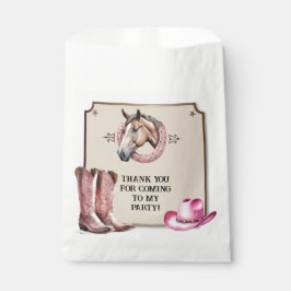 Rustiek Roze Paardrijden Verjaardagsfeest Bedankzakje