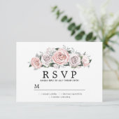 Rustiek Roze Paarse Roos Bloemen Bruiloft RSVP (Staand voorkant)