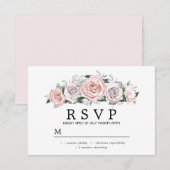 Rustiek Roze Paarse Roos Bloemen Bruiloft RSVP Kaartje (Voorkant / Achterkant)