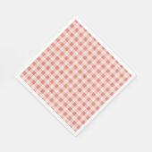 Rustiek Roze Perzik Gingham Patroon Papier servett Servet (Hoek)