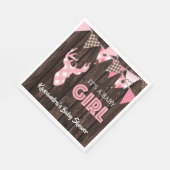 Rustiek Roze Plaid Herten Baby shower Lunch Servet (Hoek)