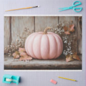 Rustiek Roze Pompoen Herfstbladeren Decoupage Tissuepapier (Craft)