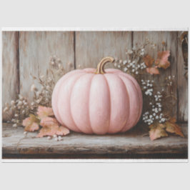 Rustiek Roze Pompoen Herfstbladeren Decoupage Tissuepapier