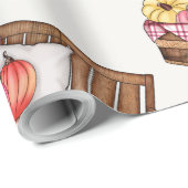 Rustiek roze pompoenpatroon cadeaupapier (Rol Hoek)