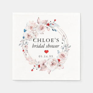 Rustiek Roze Rose Bloemen Vrijgezellenfeest Servet