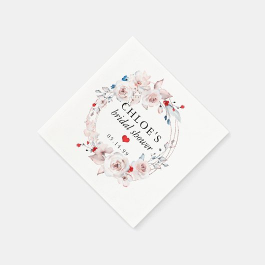 Rustiek Roze Rose Bloemen Vrijgezellenfeest Servet (Hoek)