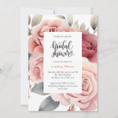 Rustiek Roze Rose Greenery verlaat Vrijgezellenfee Kaart (Voorkant)